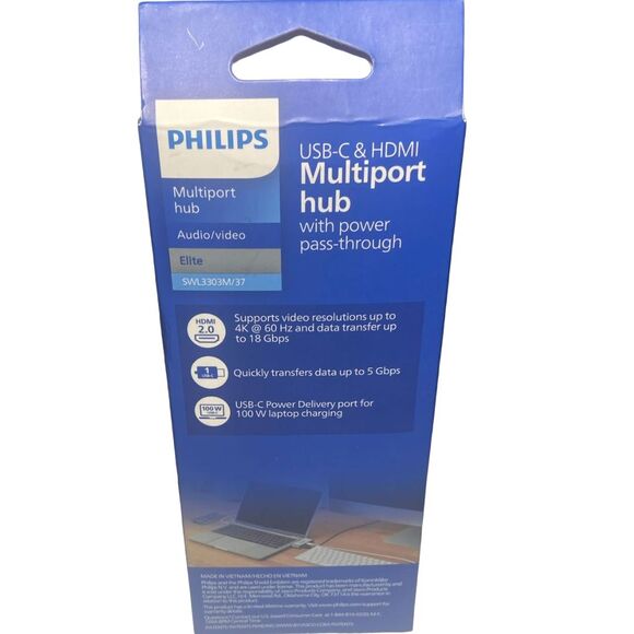 Philips USB-C Multiport Hub 4K HDMI Adapter 100W PD Fast Data Transfer Box Wear - Picture 3 of 8